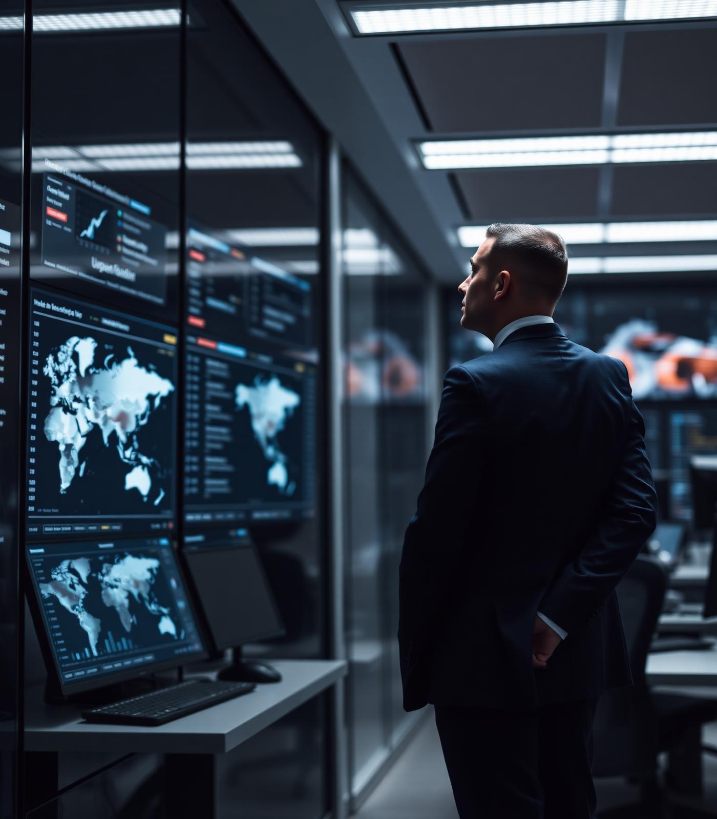 Especialista analisando operações logísticas globais